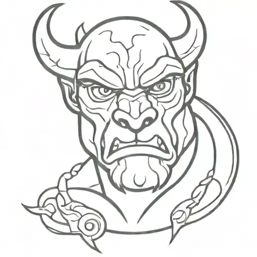 lord of the ring Balrog head tattoo design idea