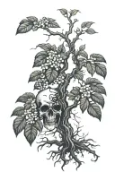 poison tree with 3 root growing tattoo design idea