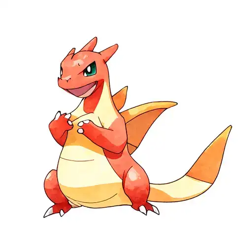 Charizard holding charmander sleeping tattoo design idea