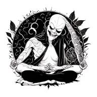 puppet master meditating tattoo design idea