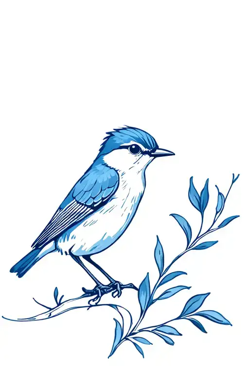 blue wren looking for mate tattoo design idea