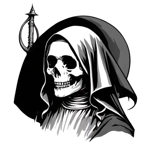 death nun tattoo design idea