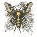 deaths head moth emerging skull tattoo design idea