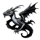 nighthawk and dragon tattoo design idea