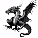 nighthawk and dragon tattoo design idea