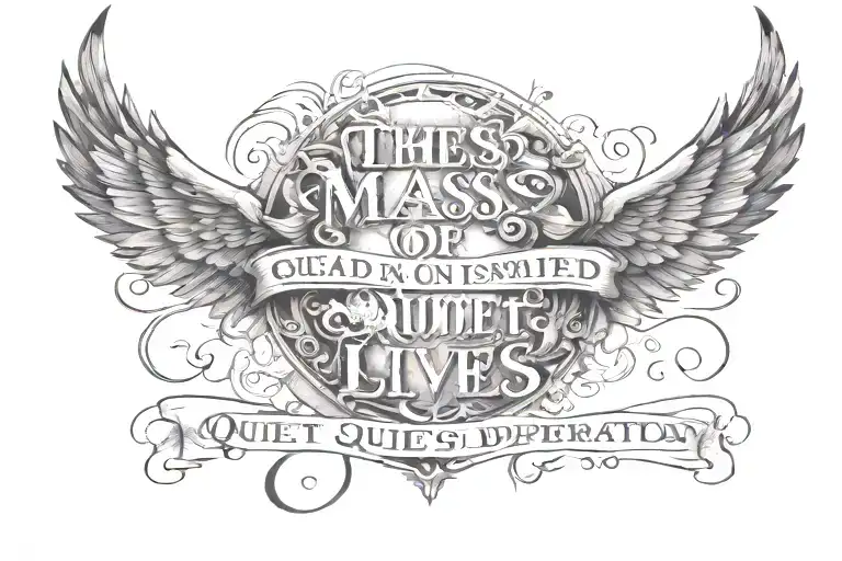 Image representing the quote "the mass of men lead lives of quiet desperation" tattoo design idea