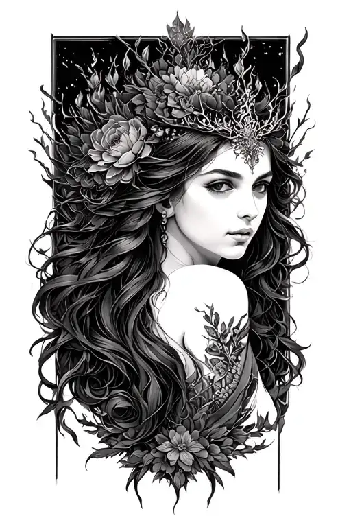 ametrius goddess tattoo design idea