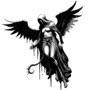 grim reaper angel falling tattoo design idea