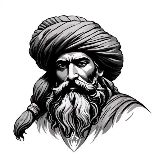 baba deep singh tattoo design idea