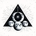 triangle moons inside 3 triangles tattoo design idea