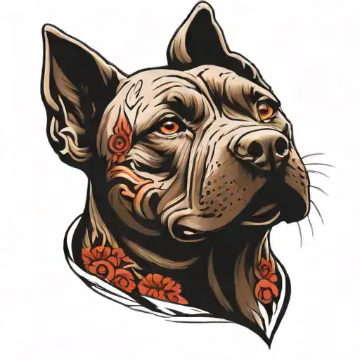 bluenose pitbull dog tattoo design idea
