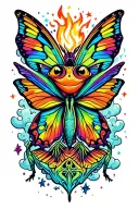 name:  taliyah psychedelic rainbow frog mushroom growing fire stars clouds wind Luna Moth psychedelic winged butterfly tattoo design idea