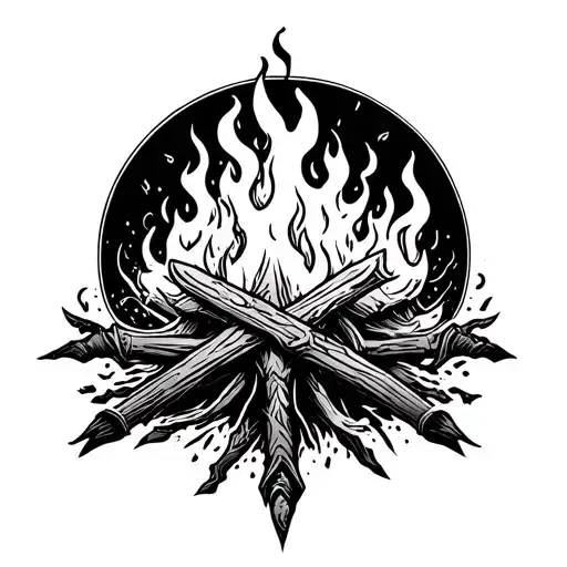 darksouls bonfire tattoo design idea