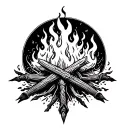 darksouls bonfire tattoo design idea