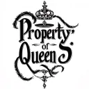 "Property of Queen S" A text tattoo design saying "Property of Queen S" tattoo design idea