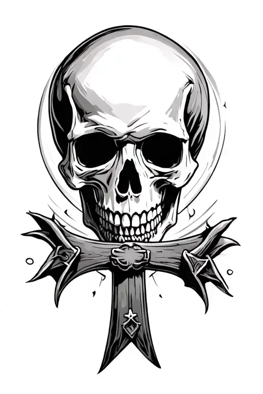 skull crosses  tattoo design idea