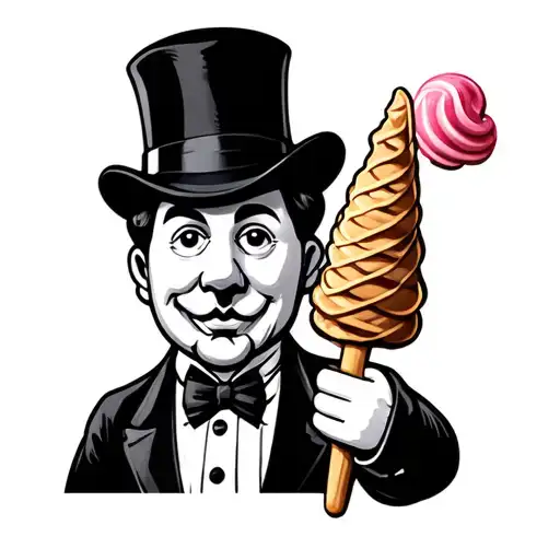monopoly man as an ice cream bar tattoo design idea