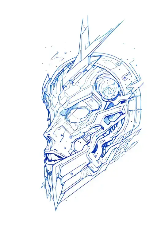 cyber sigilism tattoo design idea