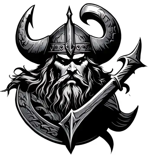 Viking enter Valhalla tattoo design idea