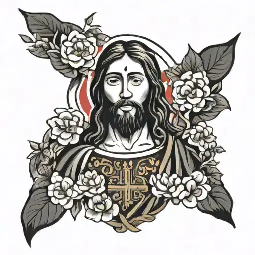jesus christ heart tattoo design idea