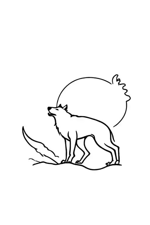 coyote howling tattoo design idea