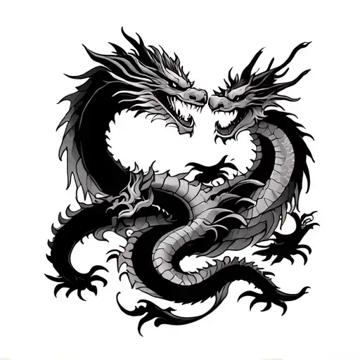half sleeve of 3 asian dragons coming up from elbow ending at shoulder with filipino sun at the top of the shoulder tattoo design idea