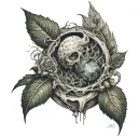 Gradient of beginning to life to life being born.  From right arm bicep, baren earth being progressed to full life to my tattoo design idea