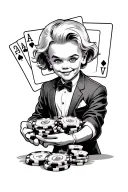 Richie rich money wash with cards and poker chip one day at a time  tattoo design idea