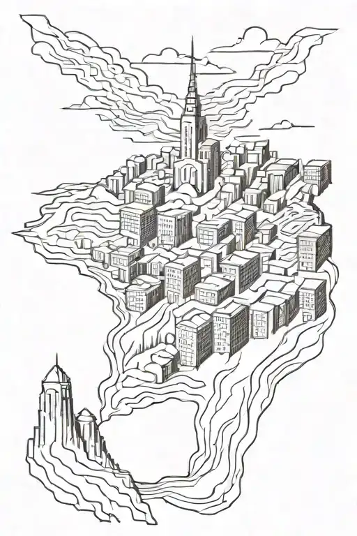 downtown battle mountain tattoo design idea