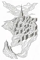 downtown battle mountain tattoo design idea