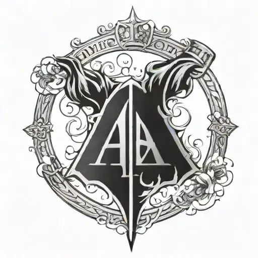 Create a tattoo for the wristband saying "Always"  using Harry Potter sign for the deathly hallows tattoo design idea