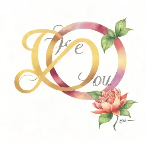 tattoo written I love you infinity + 1 father Edson with a Belgian bird and mother Mitzi with a lotus flower tattoo design idea