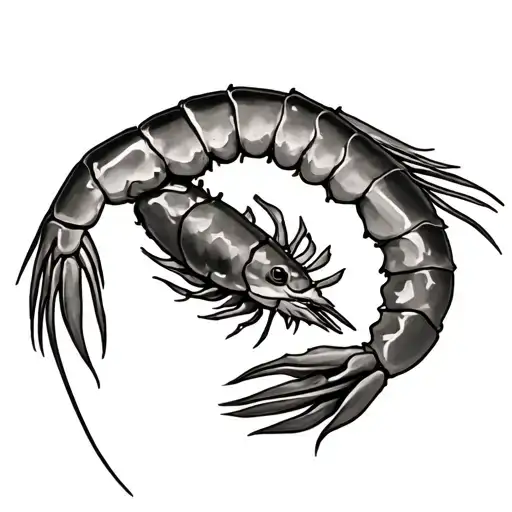 shrimp tattoo design idea