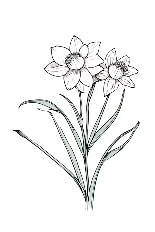 daffodils water lily and narcissus flower tattoo design idea