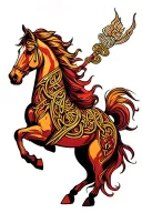 celtic horse galloping tattoo design idea