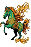 celtic horse galloping tattoo design idea