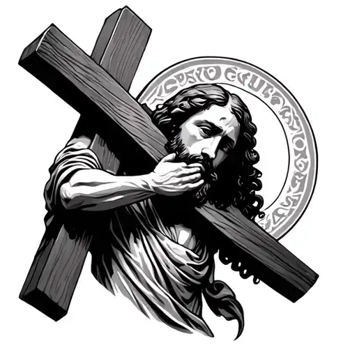 Jesus carrying the cross tattoo design idea