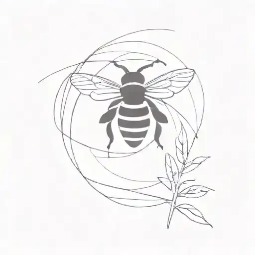date written 6/14/2009 with a minimalistic bee around it. red ink, want it simple tattoo design idea