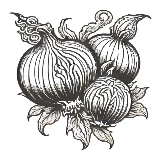 onion tattoo design idea