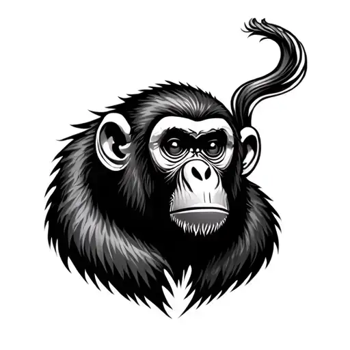 traditional Chinese Zodiac monkey tattoo design idea