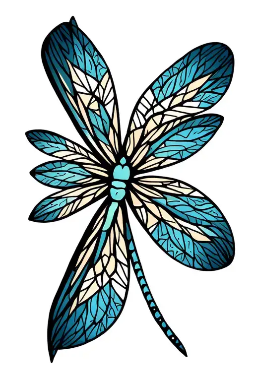 geometric dragonfly with mandala tattoo design idea
