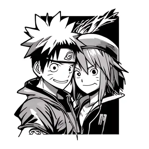 Luffy and Naruto Uzumaki  tattoo design idea