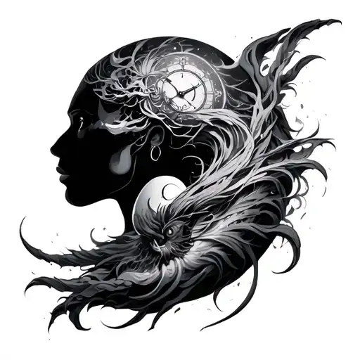 time Gemini battle tattoo design idea