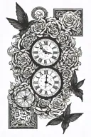 Time, life, hard, changes people tattoo design idea