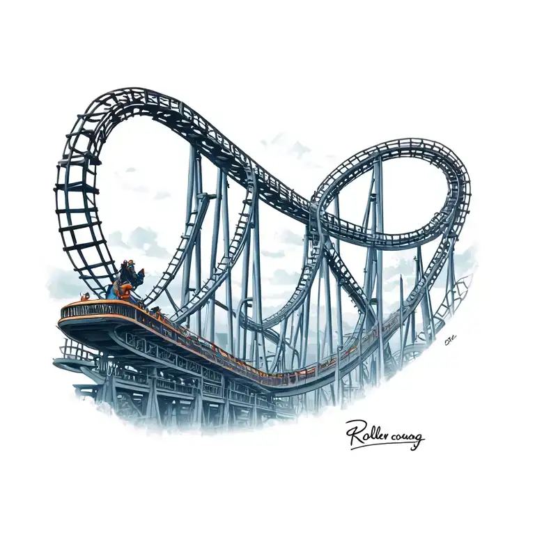 Roller coaster loop tattoo design idea