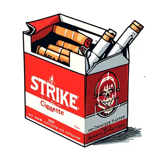 strike cigarette pack tattoo design idea