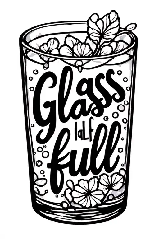 "Glass half full" stained glass  tattoo design idea