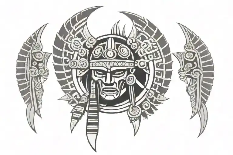 Aztec warrior symbol of death tattoo design idea