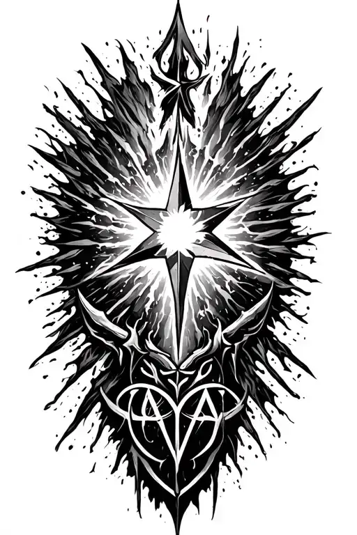 "Change design cover to slavic" yenefer obsidian star bursting magic and witcher signs somewhere in the middle. Design that covers the rest of forearm  tattoo design idea