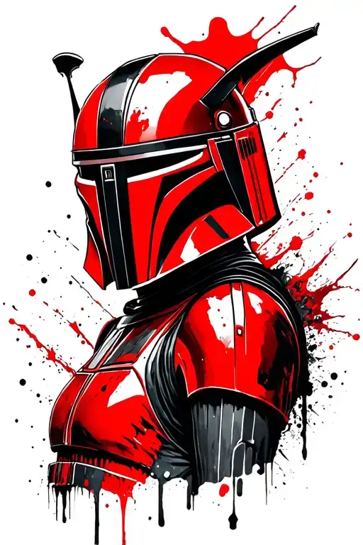 star wars mandalorian tea tattoo design idea